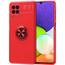 Kilifone - Galaxy A22 4g - Kılıf Yüzüklü Auto Focus Ravel Karbon Silikon Kapak