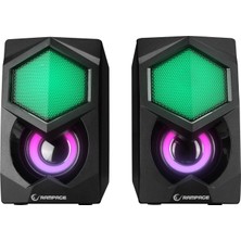 Rampage RMS-N29 2.0 3W*2 USB 5V Rainbow Aydınlatmalı Gaming Speaker