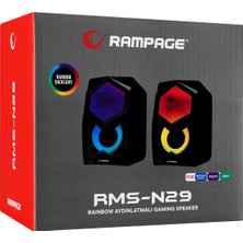 Rampage RMS-N29 2.0 3W*2 USB 5V Rainbow Aydınlatmalı Gaming Speaker