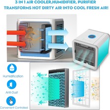 Mini Klima Hava Soğutucu Fan 7 Renkler Işık USB Taşınabilir Klima 3 Dişli Kişisel Uzay Hava Soğutma Fanı | Hayranları (Yurt Dışından)