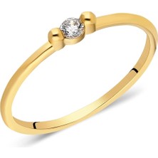 Fasek Gold 925 Ayar Gümüş Yüzük 0.20 CT Tek Taş  Gümüş Yüzük-925 Ayar 0.20 CT Pırlanta Montörü Tek Taş Yüzük