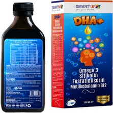 SMART UP Sitikolin Dha Omega 3 ve Fosfatidilserin iceren Balık Yağı B12 200 Ml Şurup