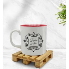 BK Kişiye Özel Isimli Içi Kırmızı Renkli Kupa Bardak Model 1