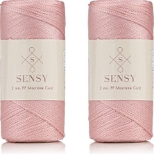 Sensy Premium Polyester Makrome Ipi 2 mm 2'li Set Sütlü Kahve, Makrome Ip, Makrame, Supla, Çanta Ipi, No:4