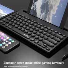 Huahai Ajazz 320I 79 Tuş Klavyesi Kablosuz Bluetooth+2.4g Çift Mod Oyun Klavyesi Mac Dizüstü Dizüstü Bilgisayar - Siyah