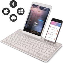 Huahai Hm-04 Çift Avantı Bağlantısı Ios Android Windows Telefonlar/tabletler Için Bluetooth Klavye-Gümüş