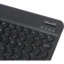 Huahai Bt Klavye Şarj Edilebilir Sessiz Uyumluluk USB Kablosu ile Çok Fonksiyonlu Klavye - Siyah