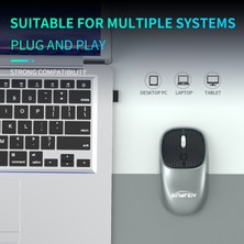 Huahai Ginwfeiy W400 2.4ghz Kablosuz Şarj Edilebilir Fare 4 Düğmeleri Pc Dizüstü Bilgisayar Için USB Alıcı ile 1600DPI Optik Fareler - Siyah