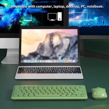 Shujı Kablosuz Klavye ve Fare Ultra Ince Ergonomik USB Klavye Fare Combo Gürültüsüz Tuşlar Windows Bilgisayar Masaüstü Bilgisayar Laptop Için Enerji Tasarrufu Kiti Pembe(Yurt Dışından)