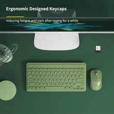 Shujı Kablosuz Klavye ve Fare Ince Ergonomik USB Klavye Fare Combo Gürültüsüz Tuşlar Windows Bilgisayar Masaüstü Pc Laptop Için Enerji Tasarrufu Kiti Yeşil(Yurt Dışından)