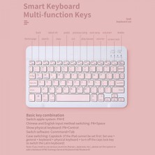 Shuji Klavye Mouse Combo, SK-030 10 Inç Bt Klavye ve Fare Seti 78 Tuşlu Mini Klavye Android/ıos/windows Için 2.4g Sınıf 3 Dpı Ayarlanabilir Bt Fare Pembe(Yurt Dışından)