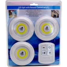 Pazariz 3'lü LED Işık Kumandalı Portatif Ayarlanabilir Renk ve Ölçü ile Enerji Tasarruflu