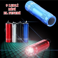 Pazariz Süper Parlak 9 Ledli Metal Mini El Feneri