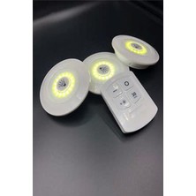 Pazariz Uzaktan Kumandalı Kablosuz  3'lü LED Spot Lambalar 3 LED +1 Kuman