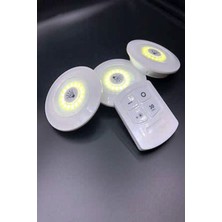 Pazariz Uzaktan Kumandalı Yapışkanlı Kablosuz LED Spot Lambalar 3 LED +1