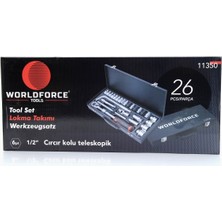 Worldforce 11350 Lokma Takımı 26 Parça S-Ultra 1/2 Uzatmalı Cırcır