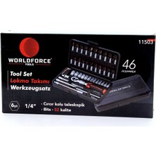 Worldforce 11503 Lokma Takımı 46 Parça S-Ultra 1/4 Uzatmalı Cırcır