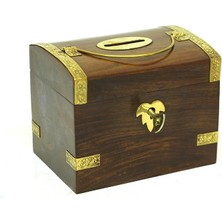 KENPAZAR Easy Toptan Kumbara Kilitli Ahşap Kutu Kumbara Hediyelik