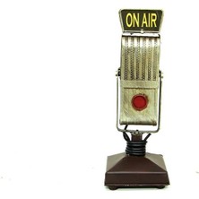KENPAZAR Easy Toptan Dekoratif Metal Mikrofon Obje Biblo Vintage Hediyelik