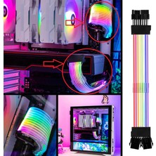 Sharplace 1 Pc Psu Pc Kabloları Gpu Kabloları Gpu Uzatma Anakart Uzantısı Rgb Kablosu PC2X8 Pın (Yurt Dışından)