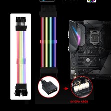 Sharplace 1 Pc Psu Pc Kabloları Gpu Kabloları Gpu Uzatma Anakart Uzantısı Rgb Kablosu PC2X8 Pın (Yurt Dışından)