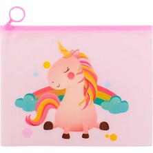 Shopfocus 1 Adet Fermuarlı Dosya Çantası Unicorn-Desen Kırtasiye (Yurt Dışından)