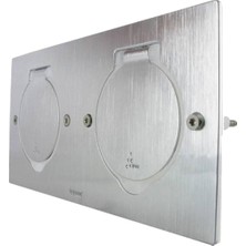 Legrand Donatılabilir Döşeme Prizi Ikili Dikdörtgen Ip44 Paslanmaz Çelik