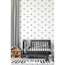 Lizpo Decor Yuvarlak Puantiye Duvar Sticker Bebek ve Çocuk Odası Dekoratif Çıkartma Sticker 5 cm Gri 100 Adet
