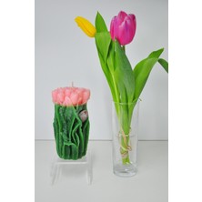 Missi El Yapımı Pembe Lale Mum