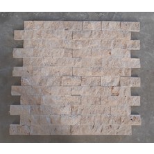 Stone Mood Stonemood Marble Mosaıc Lıght Traverten 5X10 Patlatma Doğal Taş