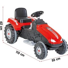 Pilsan Kırmızı Mega Traktör 12 Volt Akülü +3 Yaş