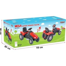 Pilsan Kırmızı Mega Traktör 12 Volt Akülü +3 Yaş