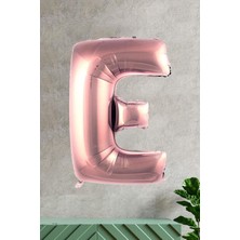 Pekshop E Harfi Rose Gold Folyo Balon 100 cm 40 Inç 1 Metre Baş Harf Balon