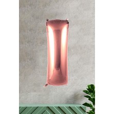 Pekshop I Harfi Rose Gold Folyo Balon 100 cm 40 Inç 1 Metre Baş Harf Balon