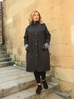 Glr & Gym Berinay Büyük Beden Araboy Kadın Trençkot