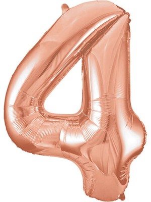Bal10 Dünyası Folyo Balon 34 Inç  80 cm 4 Rakam Rose Gold