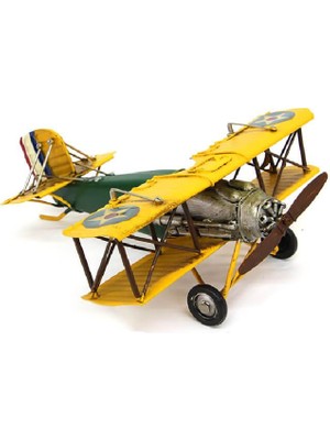 KENPAZAR Easy Toptan Dekoratif Metal Uçak Çift Kanatlı Dekoratif Biblo Hediyelik