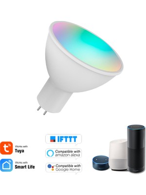 KKmoon Wifi Akıllı Ampul Rgb + W + C LED Ampul 5W Gu5.3 Kısılabilir (Yurt Dışından)