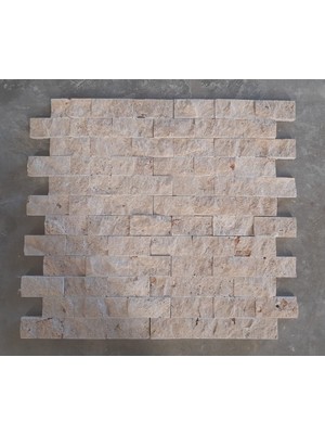 Stone Mood Stonemood Marble Mosaıc Lıght Traverten 5X10 Patlatma Doğal Taş