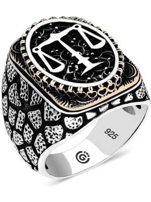 Gumush Gümüş Elif Vav Oval Erkek Yüzük