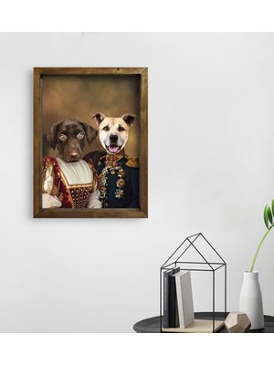 BK Evcil Dostlara Özel Portre Doğal Masif Ahşap Çerçeveli Tablo 45X65CM-28