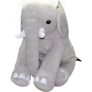 Oturan Dişli Fil 40 cm Gri