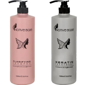 Native Base Saç Bakım Seti Keratin Treatment 1000 Ml + Clarifying Şampuan 1000 Ml