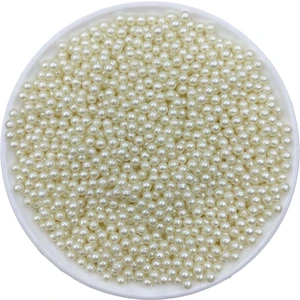 Hedef Bijuteri Deliksiz Inci Boncuk, Deliksiz 4mm Krem Plastik Çakma Incisi  (25GR,~650 Adet)