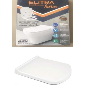 Elitra Karex Klozet Kapağı Kare Model Kare Klozetler Için Üstten Sıkmalı Yavaş Kapanır