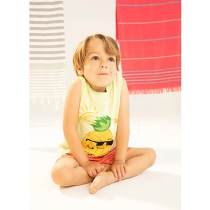 Erkek Bebek Bisiklet Yaka Desenli Penye Atlet X2840A222SM