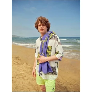 Coool Oversize Fit Baskılı Viskon Kısa Kollu Hawaii Gömlek X4759AZ22SM