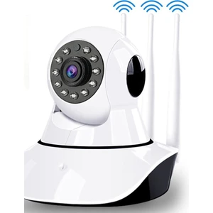 360° Wifi Ip Güvenlik Kamera 3 Antenli Gece Görüşlü Sensörlü Harekete Duyarlı Ip Kamera