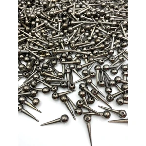 25GR Füme/antrasit Renk Toplu Zımba Model Dikenli Boncuk, Takı Boncuğu (25GR,~60 Adet)