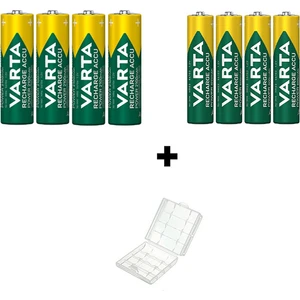 2100 mAh AA Kalem Pil 4'lü + 800 mAh AAA Şarjlı İnce Kalem Pil 4'lü + Pil Saklama Kutusu
